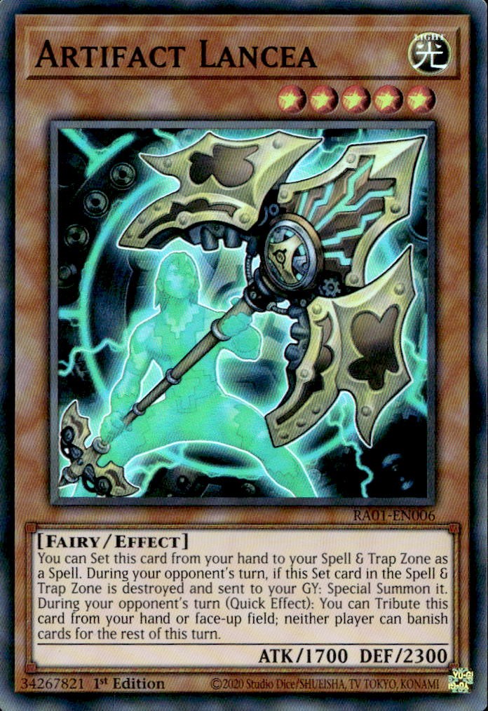 Artifact Lancea RA01-EN006 1st Edition Super Rare Yu-Gi-Oh