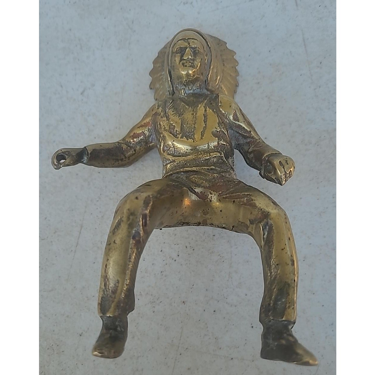 Vintage Cast Brass Native American Rider Indian Motorcycle Style Mystery Part