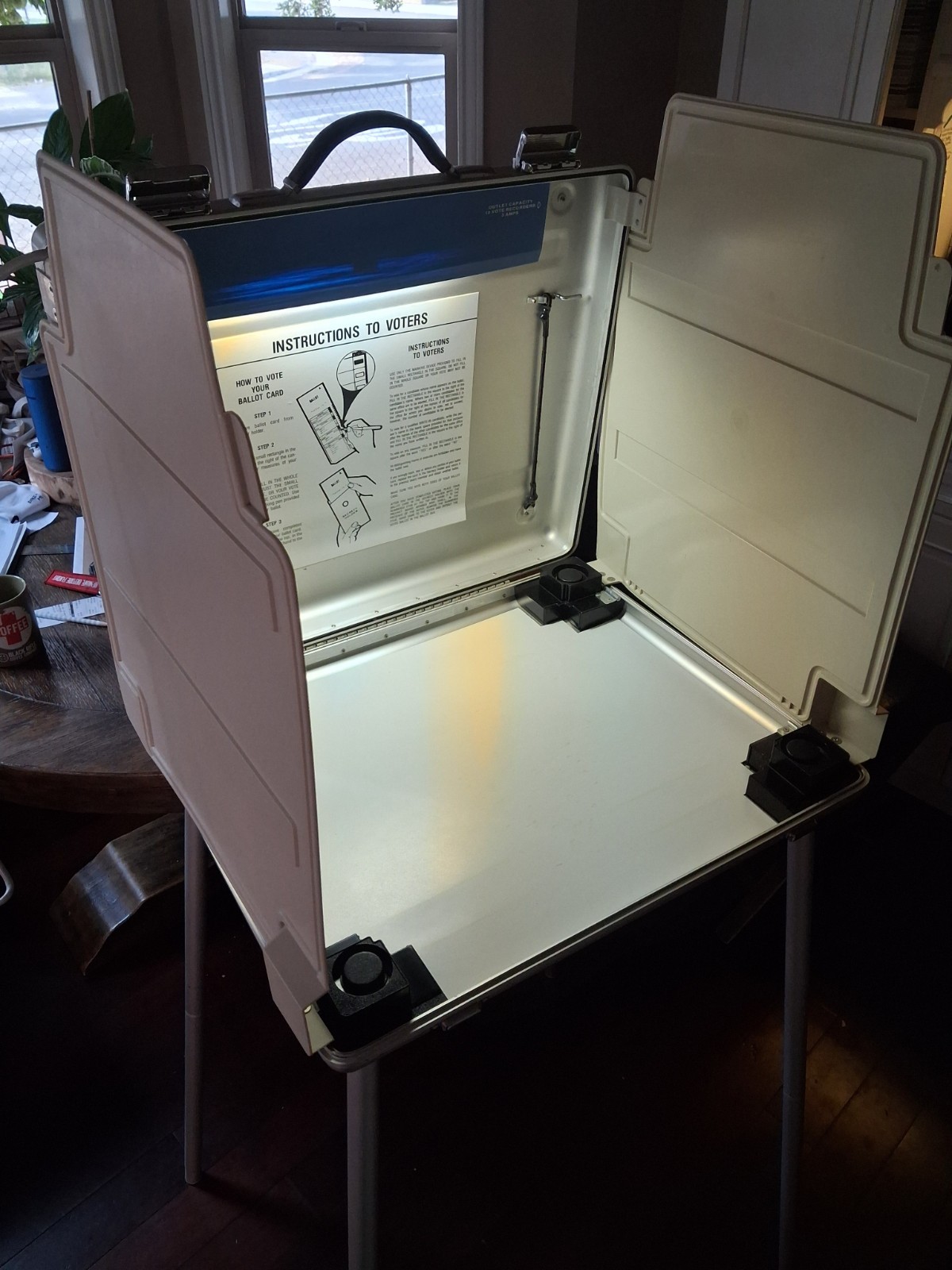 120v lighting Vintage ESL Portable Voting Booth without Punch Card Recorder