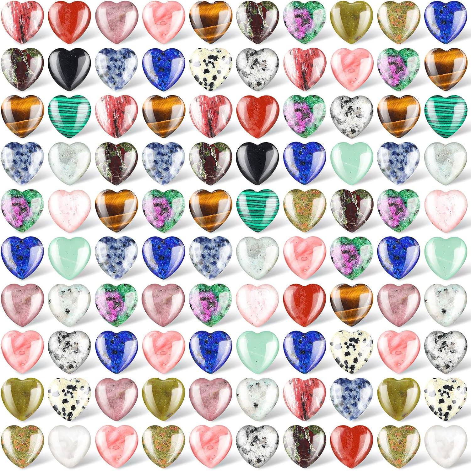 108 Pcs Natural Heart Shaped Healing Crystal Stone Bulk 0.8 Inch Polished Crysta 108 Pcs Natural Heart Shaped Healing Crystal Stone Bulk 0.8 Inch Polished Crysta