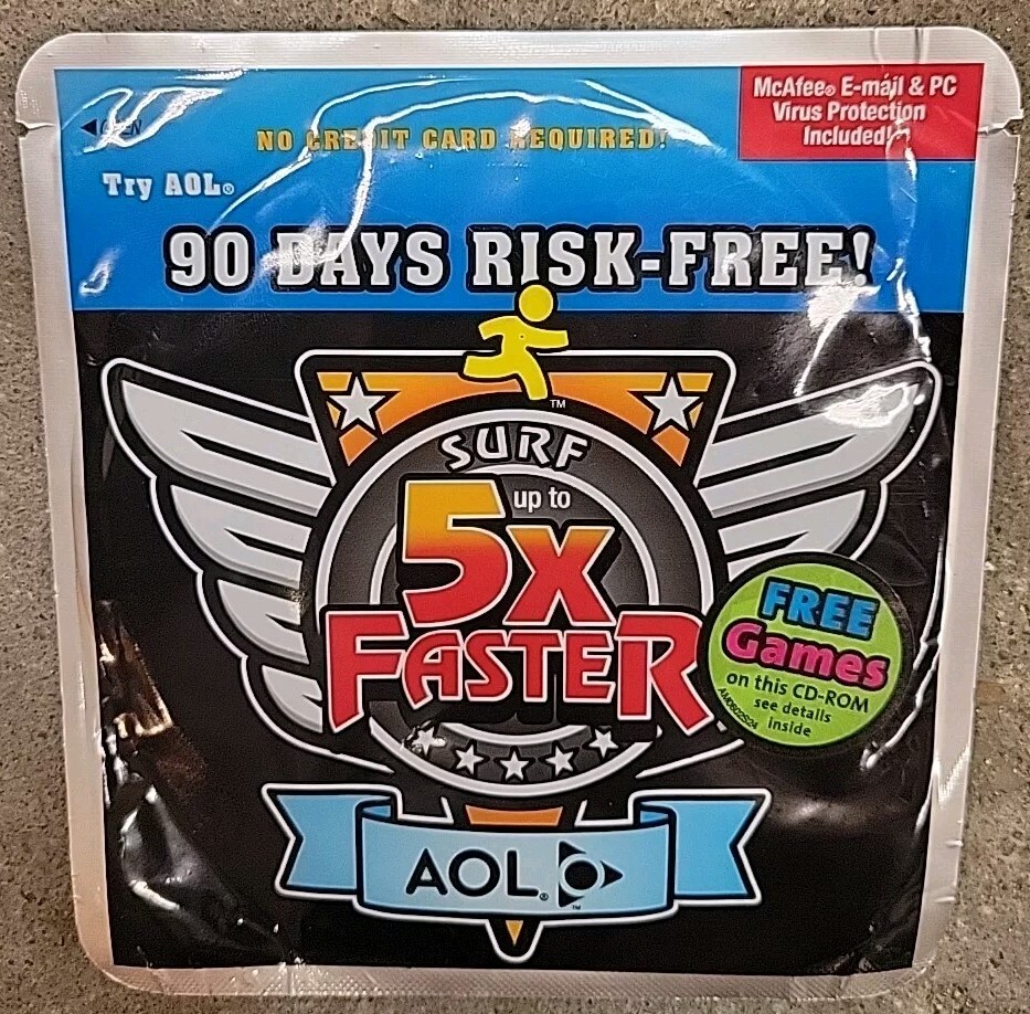 Vintage America Online AOL Internet promo CD original 90 Days Risk Free