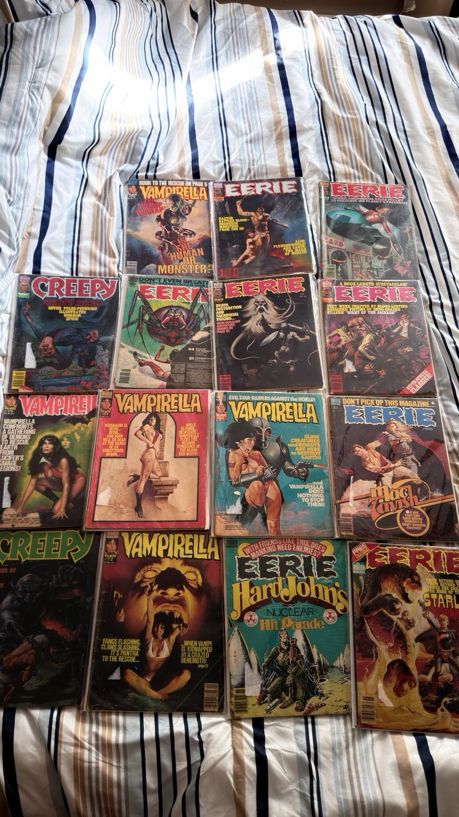 Vintage Lot Of 15 Vampirelle EERIE Horror Magazine Lot of Warren Books 70s 80s
