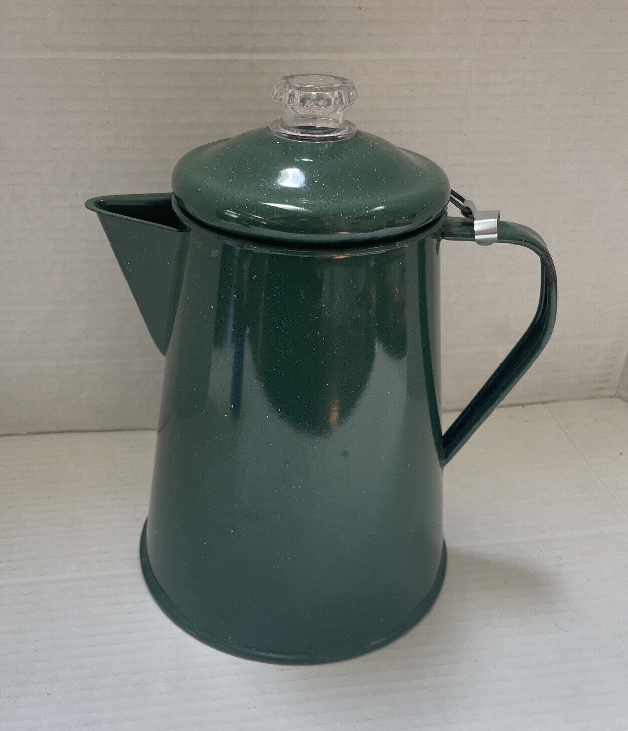 Outdoor Camping Home Enamelware Percolator Coffee Pot 10 Cup Green Speckled