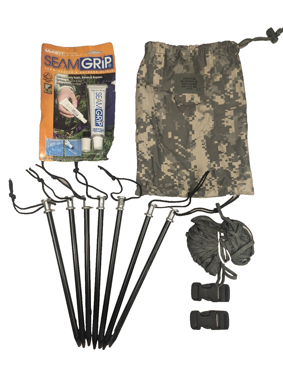 Improved Combat Shelter Repair Kit & Stakes USGI ACU