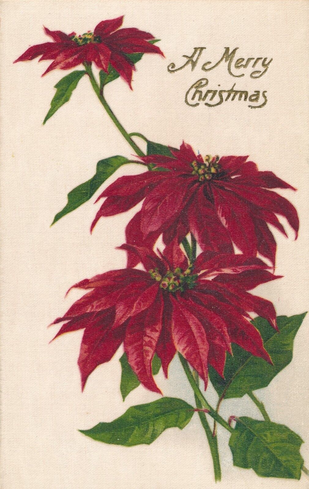 CHRISTMAS – Silk Covered Merry Christmas Postcard