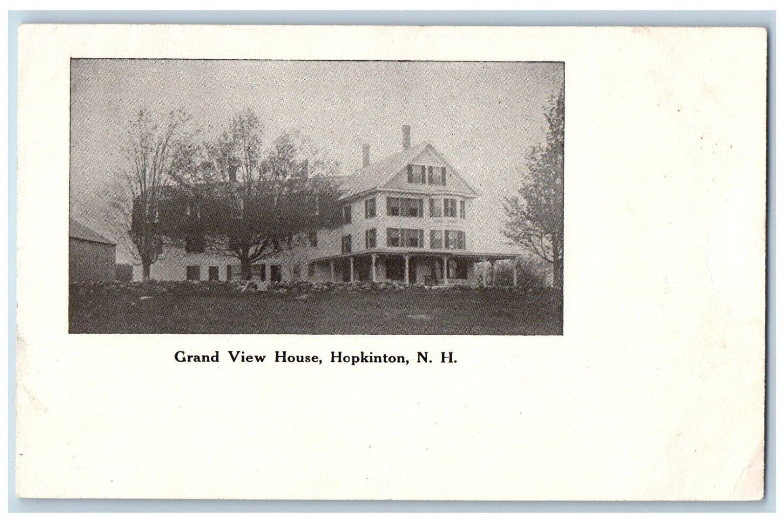 Hopkinton New Hampshire Postcard Grand View House Exterior c1905 Vintage Antique