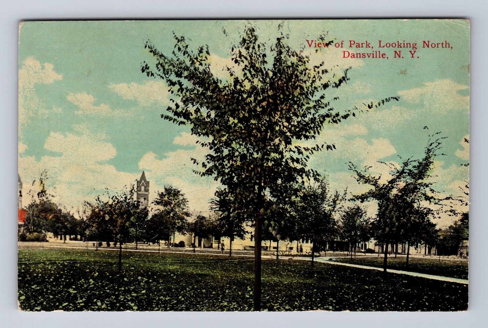 Dansville NY-New York, Scenic View Park Looking North, Antique Vintage Postcard
