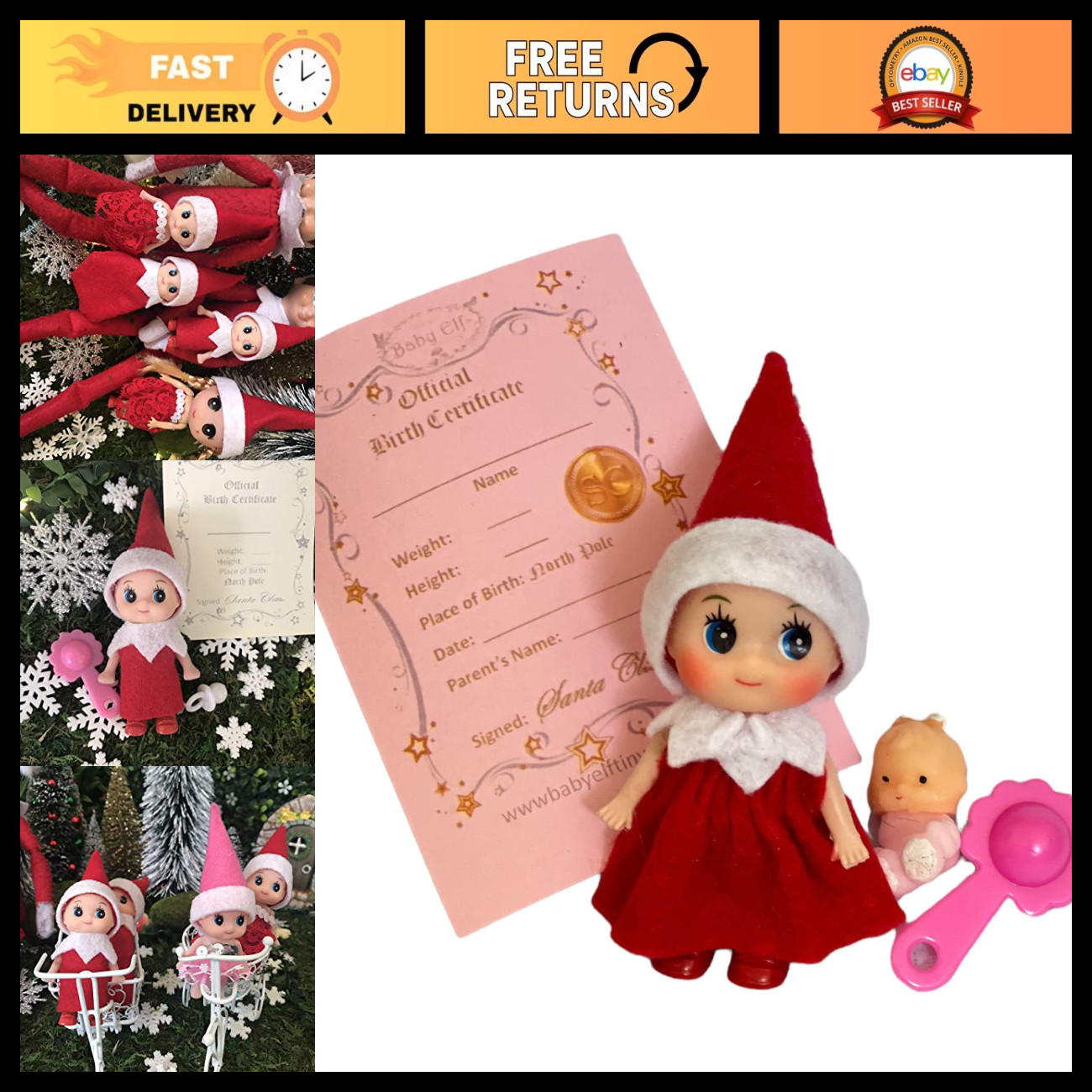 Adorable Baby Elf Girl Seeking Family | Elf Shelf Decor | Cute Elf Doll