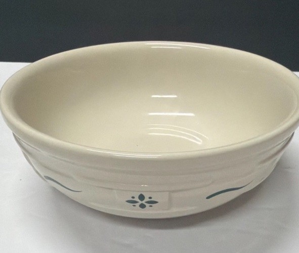 Longaberger Pottery Cereal Bowl 7” Classic Blue Woven Traditions Made In USA Longaberger Pottery Cereal Bowl 7” Classic Blue Woven Traditions Made In USA