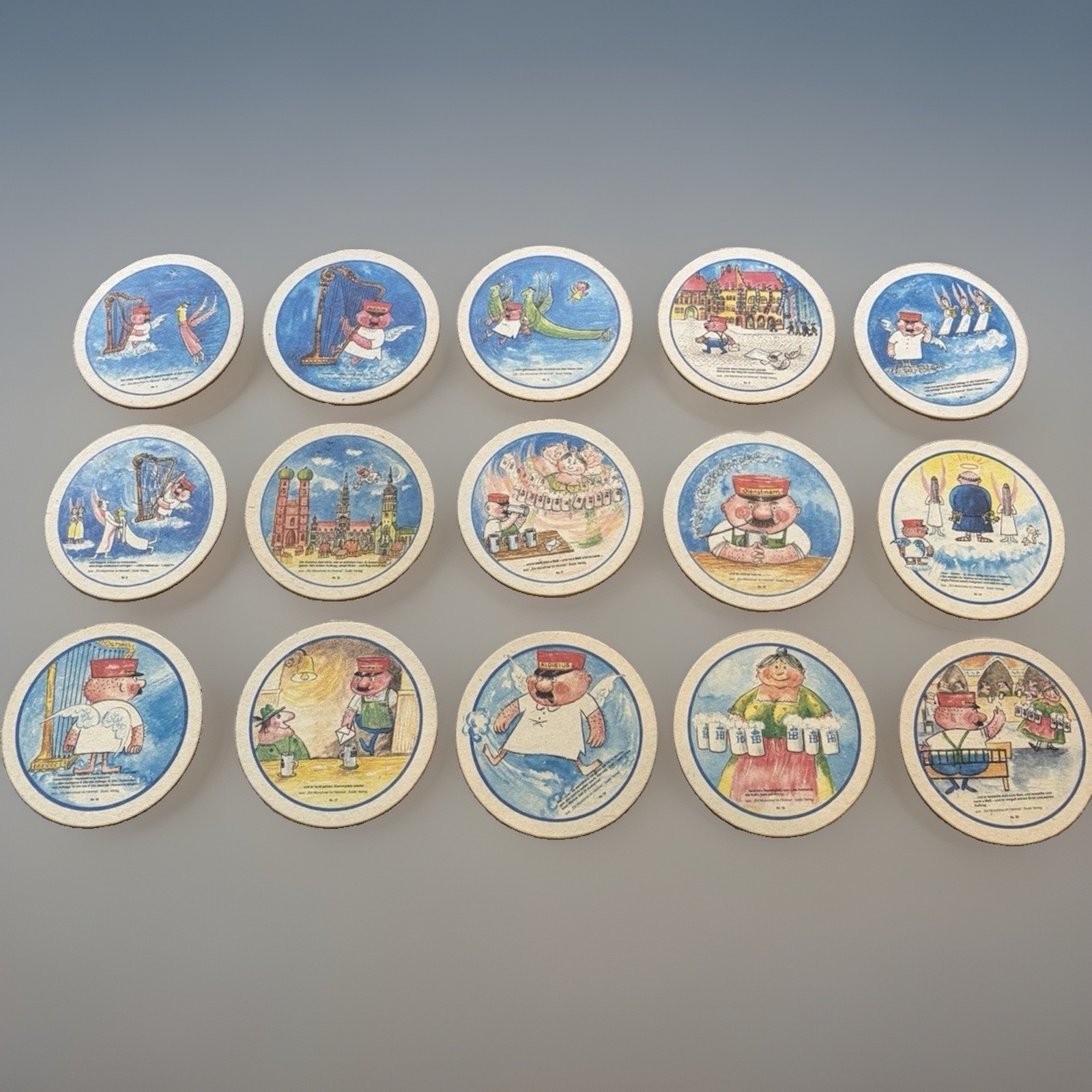 Vintage Set of 15 “ Ein Münchener Im Himmel” Beer Coasters Hofbräuhaus Munich Vintage Set of 15 “ Ein Münchener Im Himmel” Beer Coasters Hofbräuhaus Munich