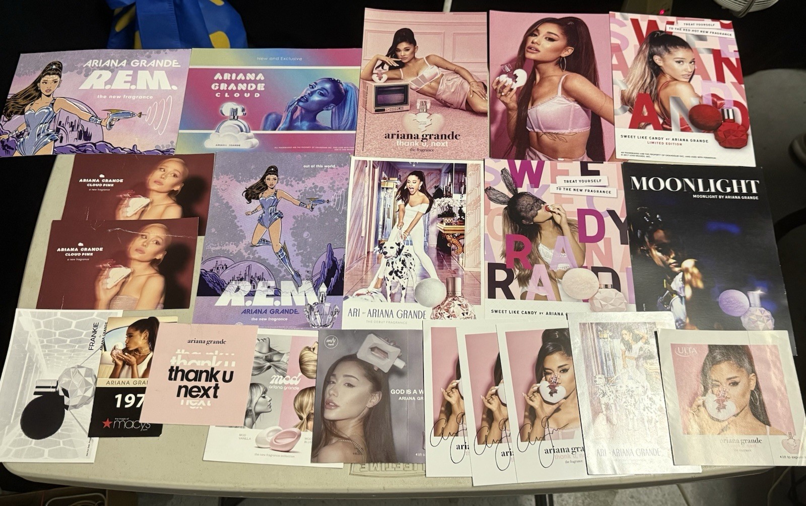 Lot of 21 Ariana Grande Fragrance Perfume Advertisement Ad Cards Posters