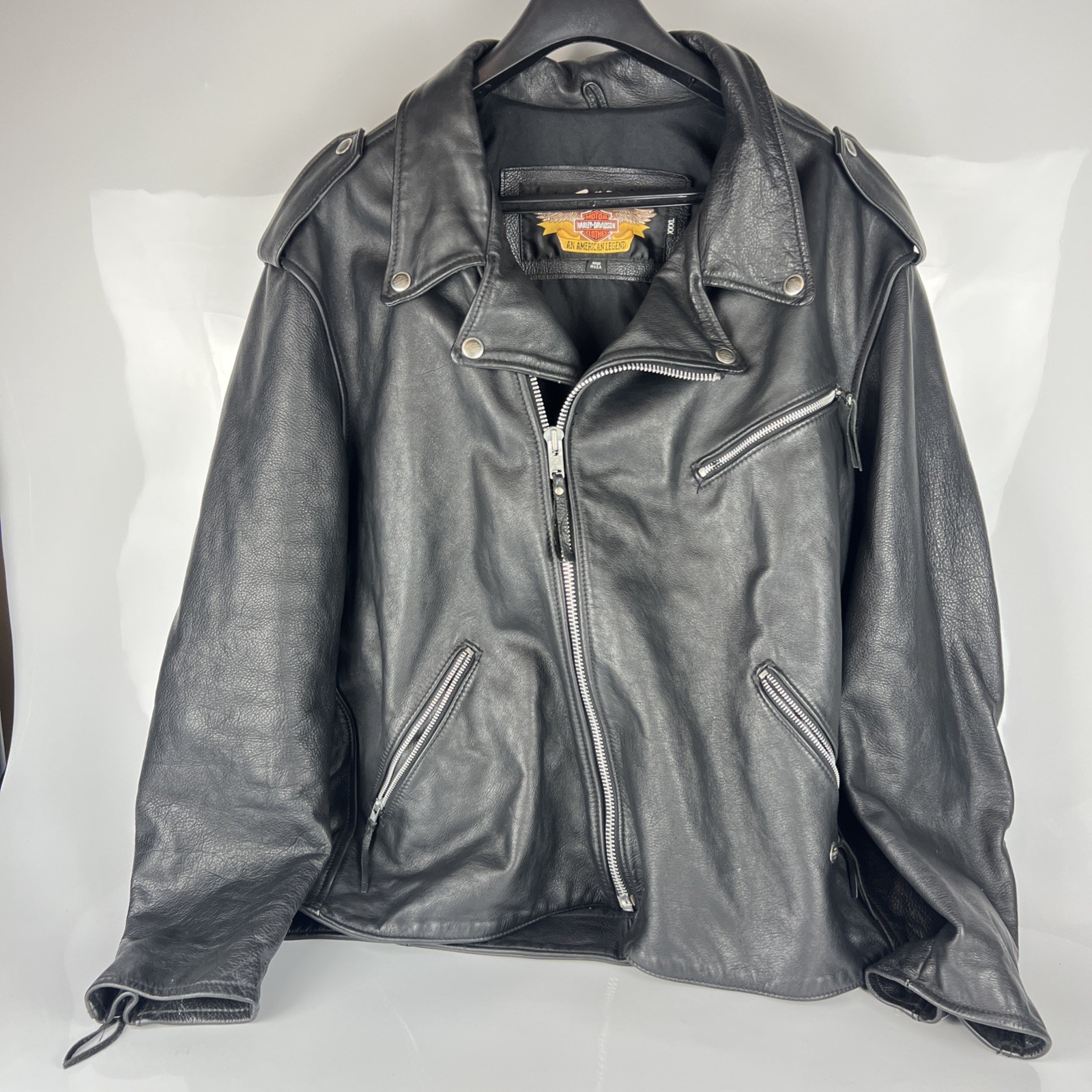 Vintage Harley-Davidson Leather Motorcycle Jacket Men's XXXL Black USA