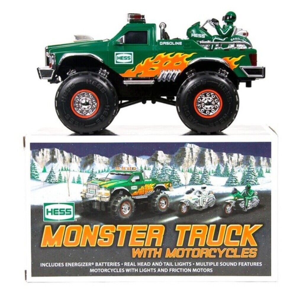 2007 Hess Monster Truck with Motorcycles (TESTED AND WORKING)