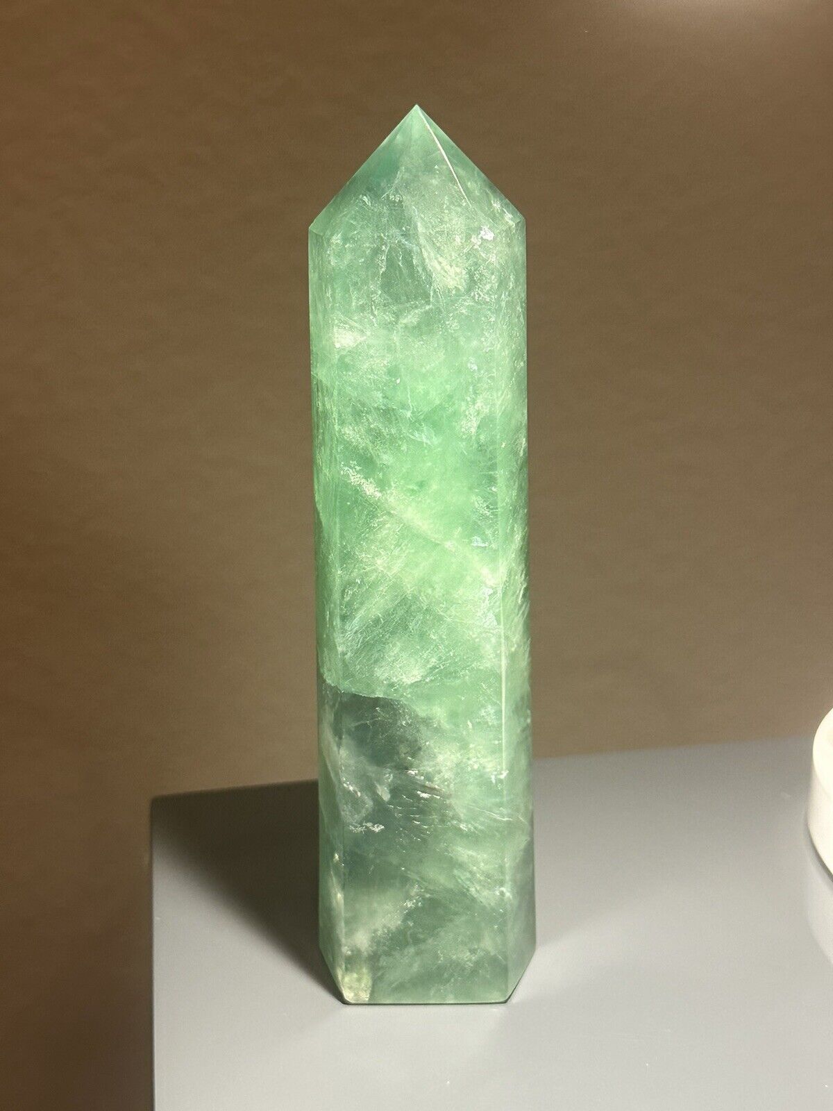 Natural Fluorite Obelisk Crystal Healing Reiki Wand Tower 682gm 1.5lb 7