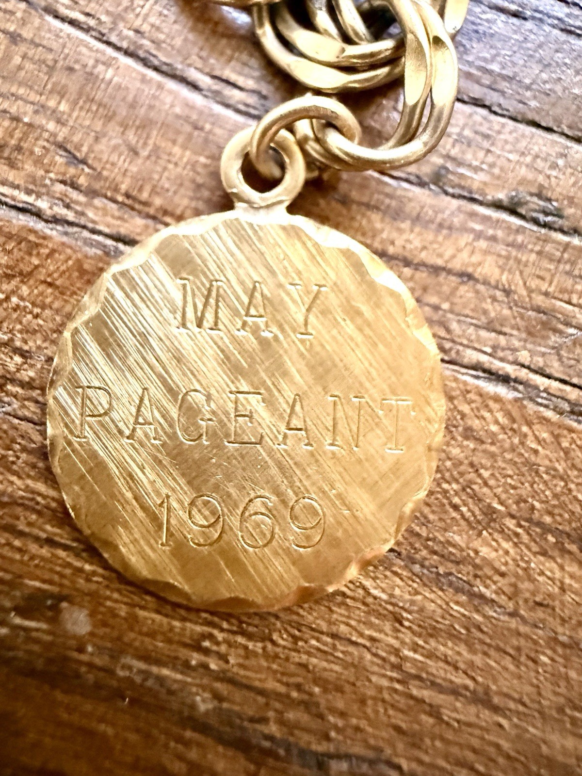 1969 Gold Filled Charm Bracelet Wells Retro May Pageant slippery rock university