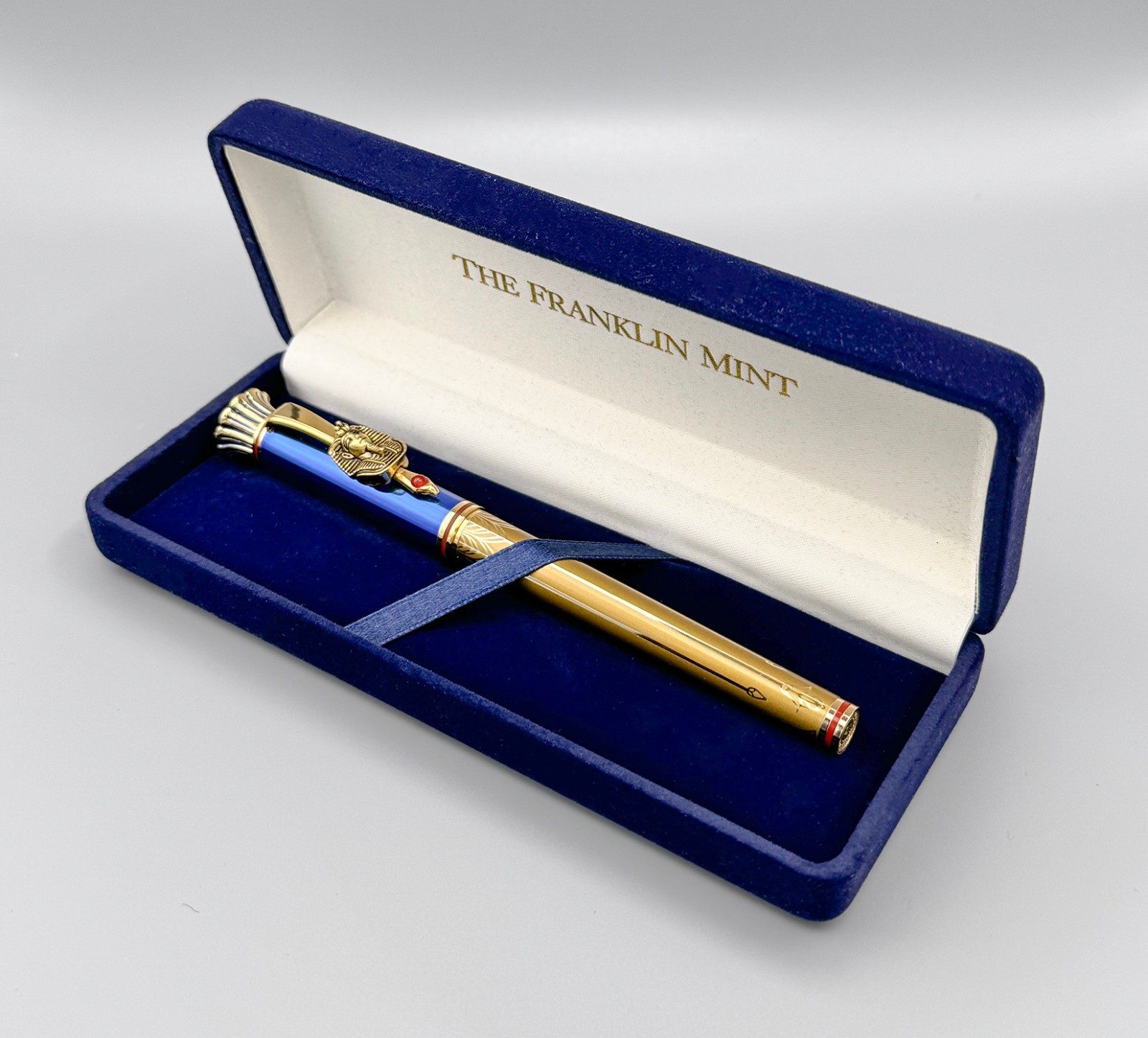 The Franklin Mint Mask Of Tutankhamun (King Tut) Metal Fountain Pen With Case