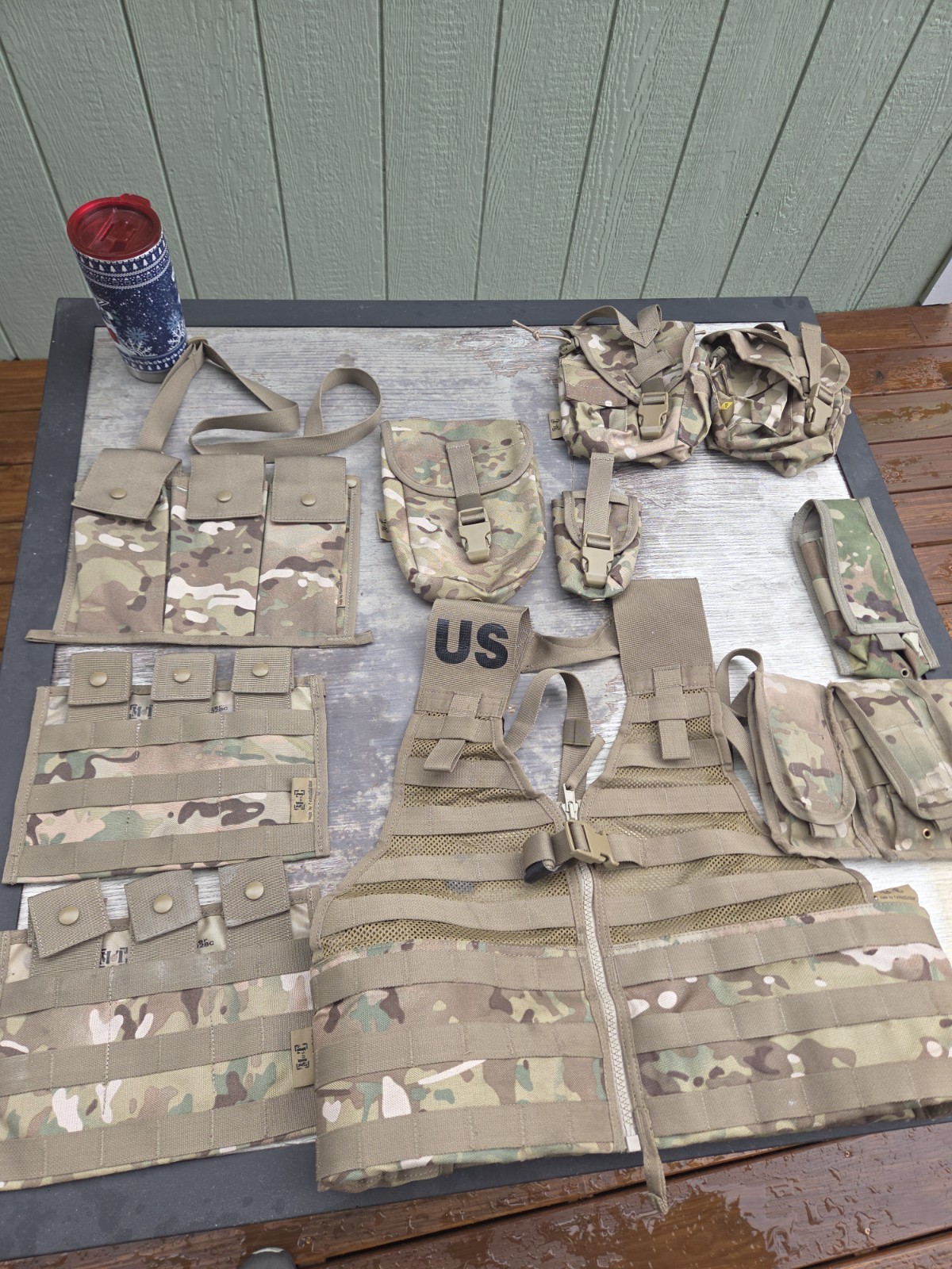 Ocp Flc With 3 Mag, Canteen, E-tool Pouc, And Other Pouches In Picture