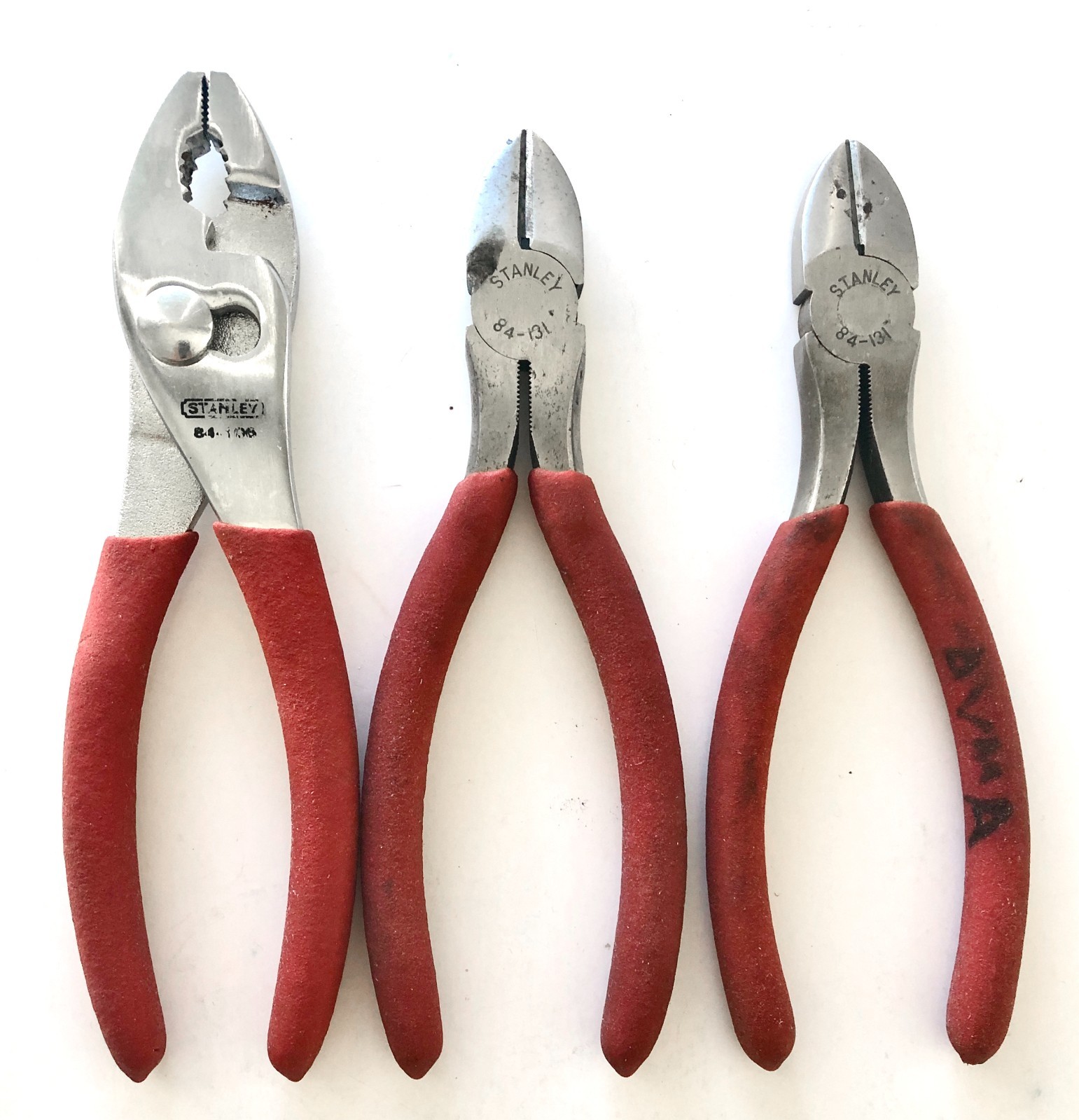 Vintage 3 Pc Lot Stanley Pliers 84-106 Slip Joint Pliers 84-131 Diagonal Cutters