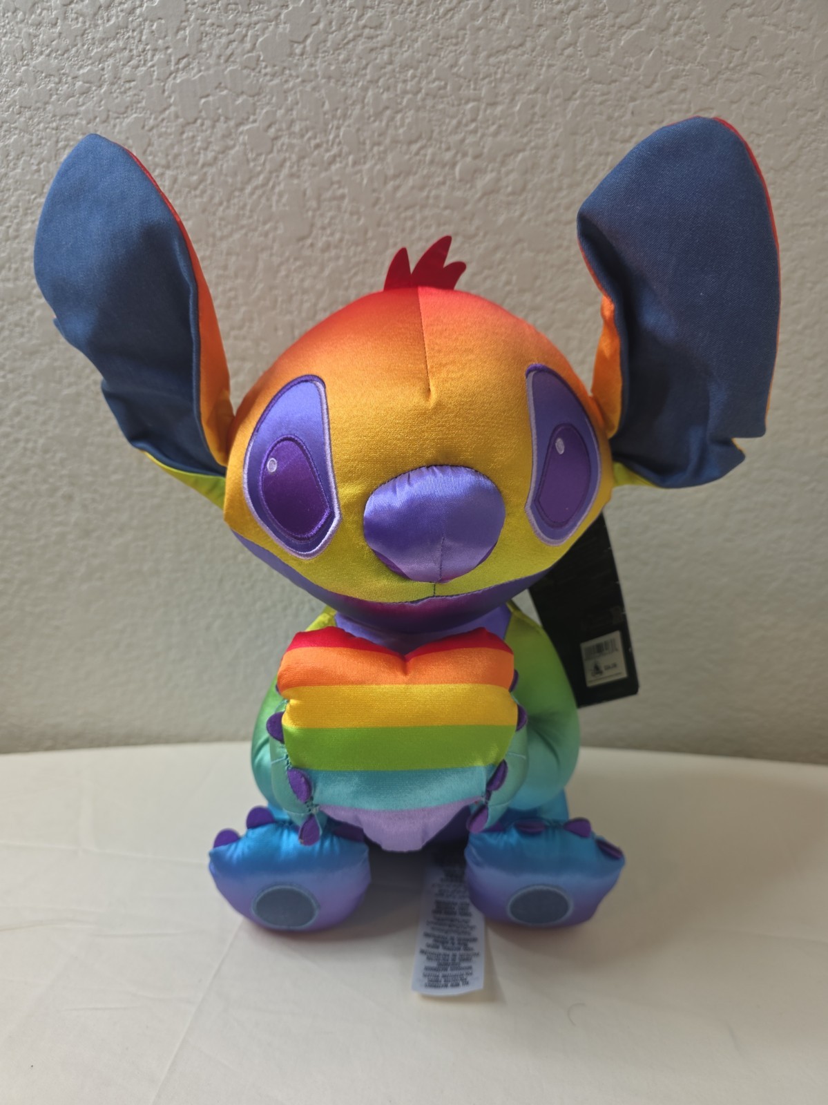 Disney Pride Collection Stitch Plush with Heart Rainbow 