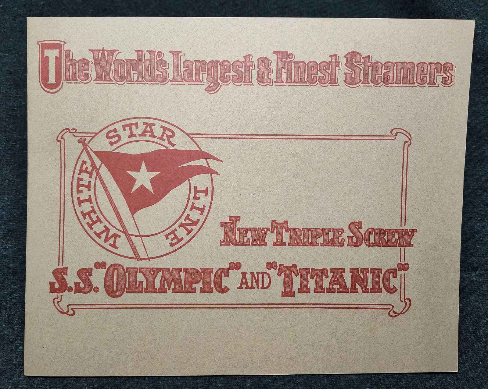 RMS Titanic & Olympic Advertising Booklet, White Star Line 1911, FREE GIFT