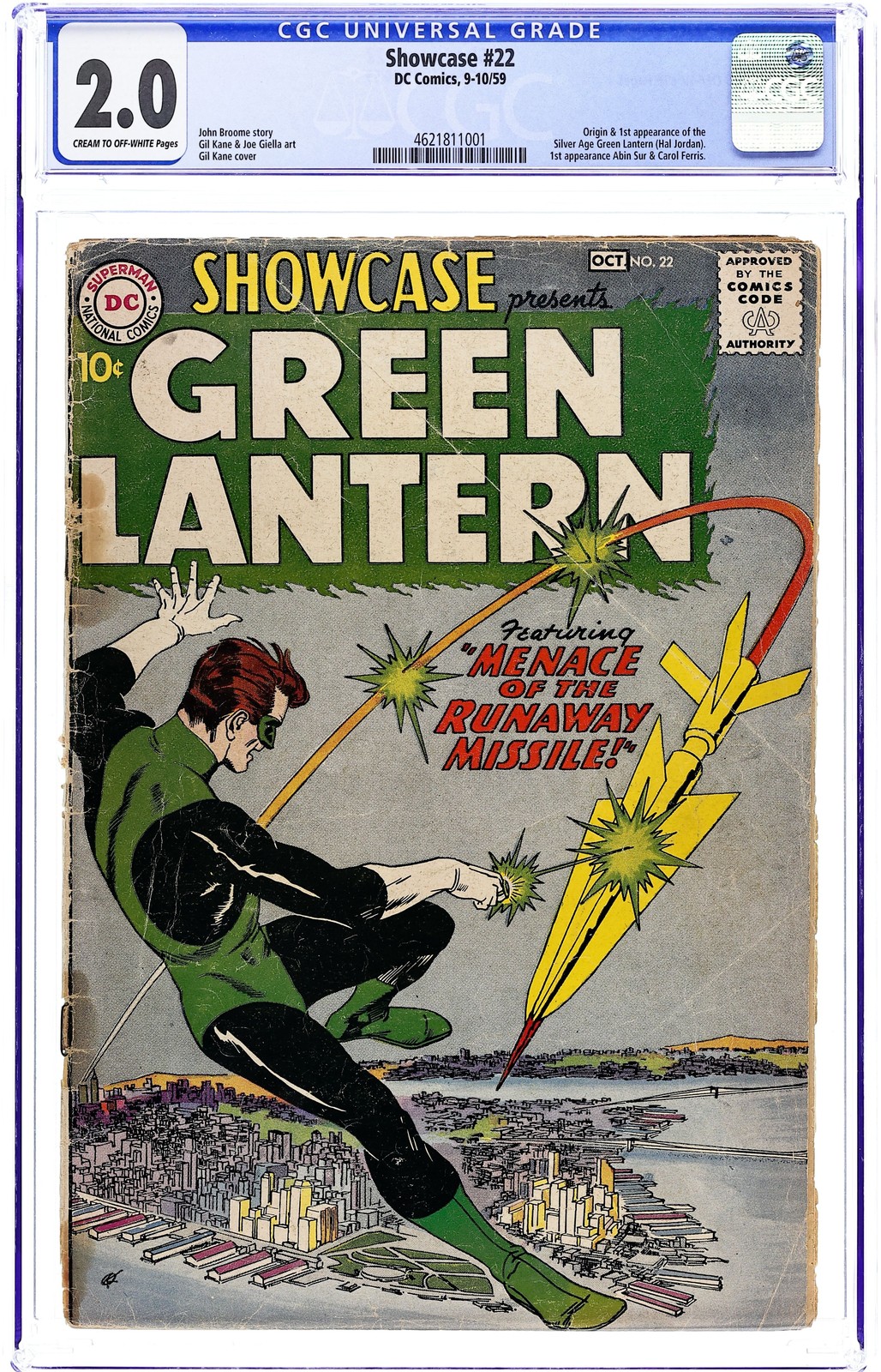 Showcase #22 CGC 2.0 1959 4621811001 1st and origin Silver Age Green Lantern