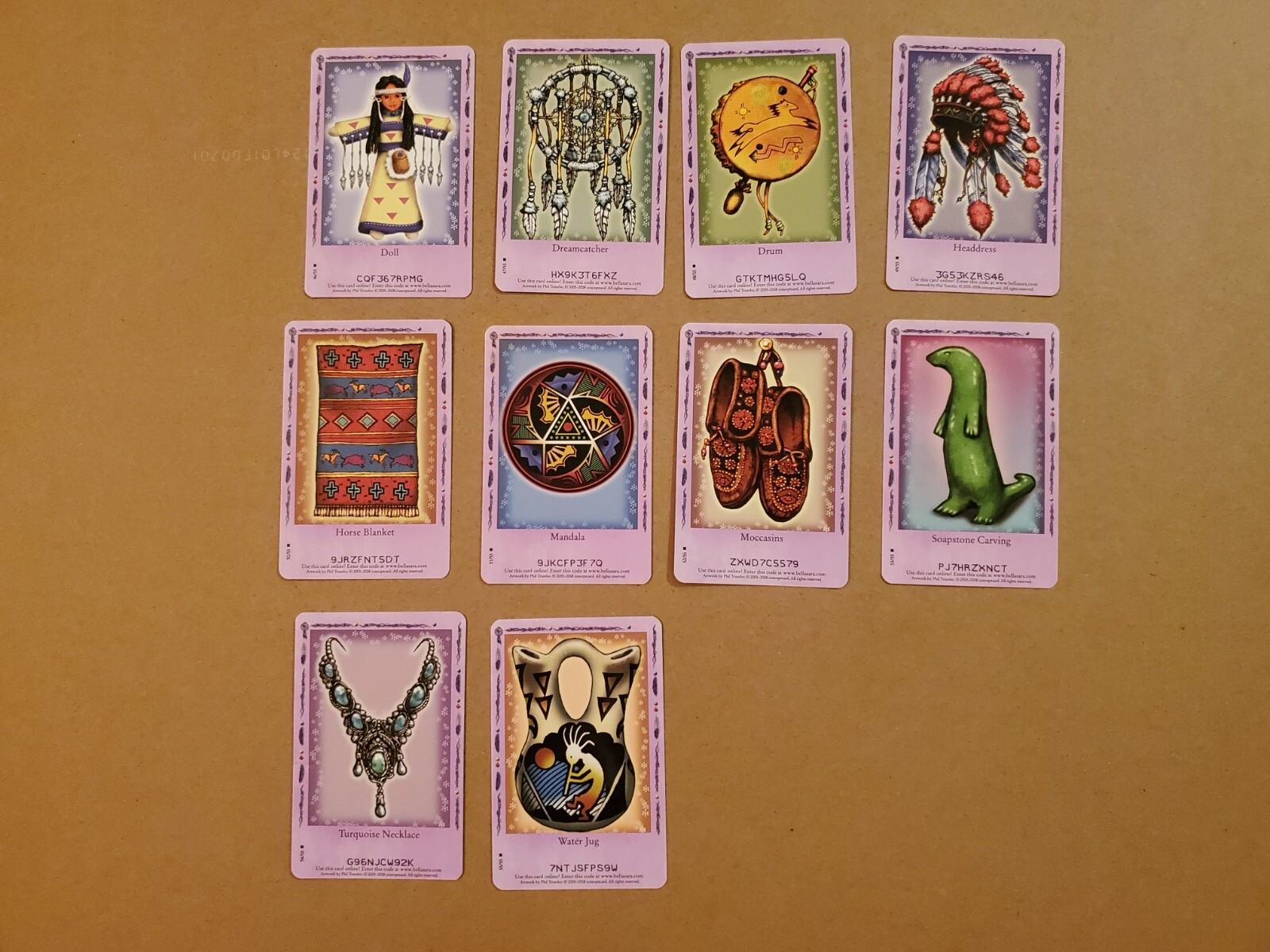 Bella Sara Native Lights Series Card Lot of 10 - Complete Set of Rare Item Cards