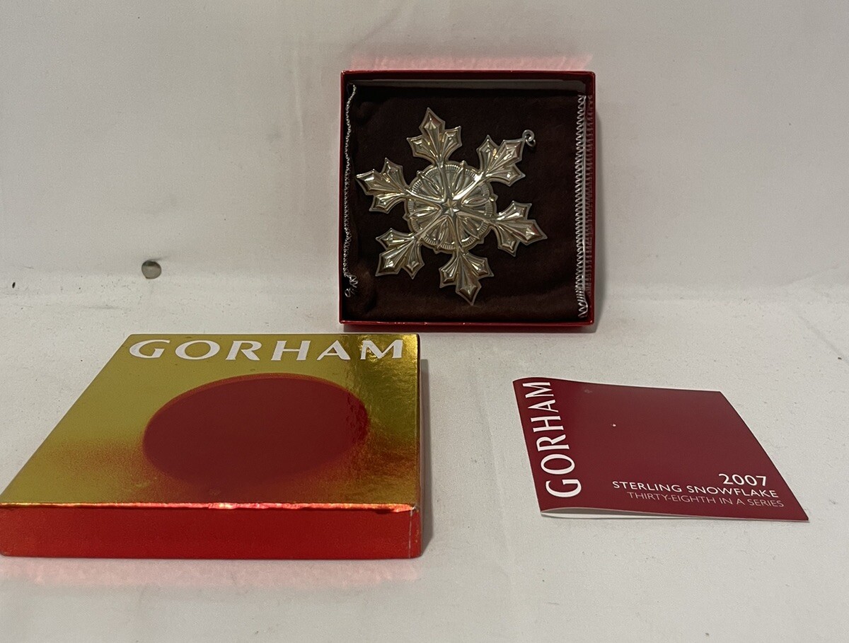 2007 Gorham STERLING Silver 38th Annual Snowflake Ornament, W/Bag