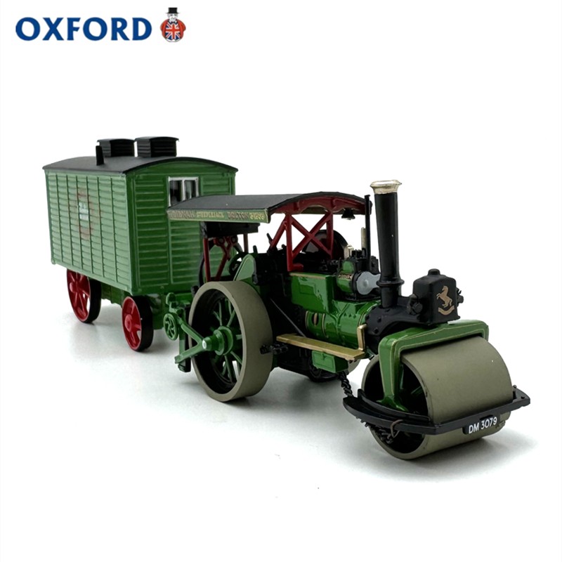 1:76 OO Gauge Vintage Alloy Diecast Model - Steam Roller & Trailer Truck Set new