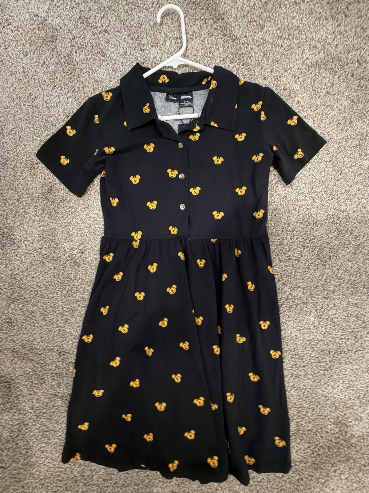 Disney Cakeworthy Mickey Mouse Pumpkin Halloween Dress Size M NWT Black Orange