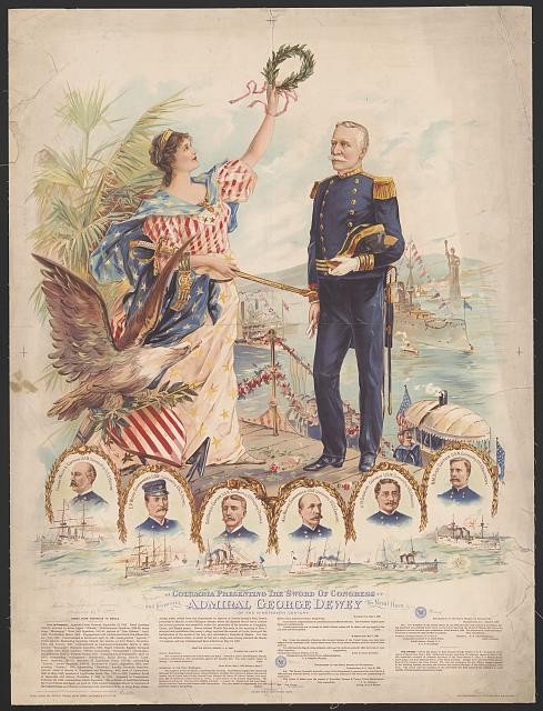 Photo:Admiral George Dewey Columbia Sword of Congress Crowning Poster 1898