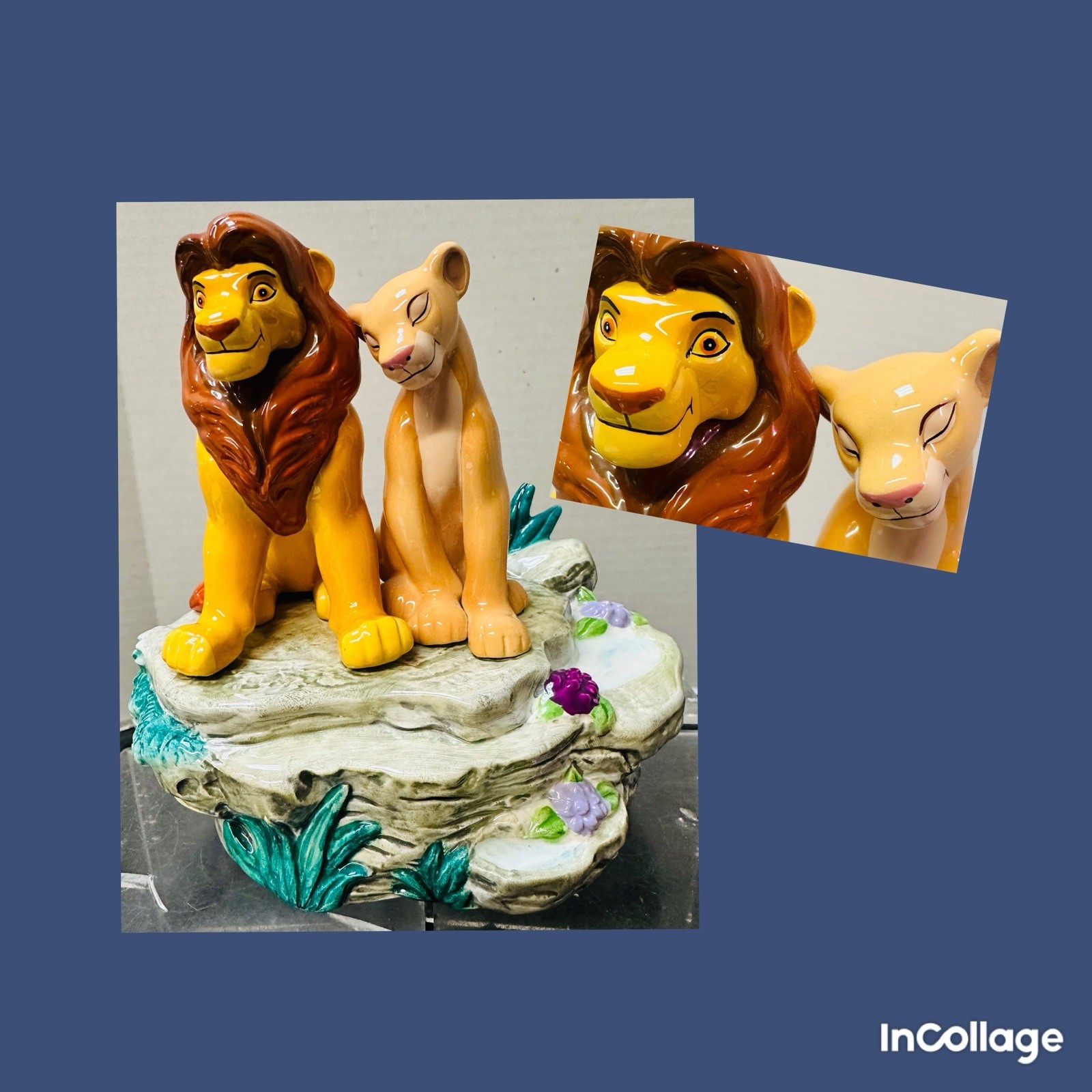 Vintage 1994 Disney The Lion King Simba & Nala Schmid Music Box