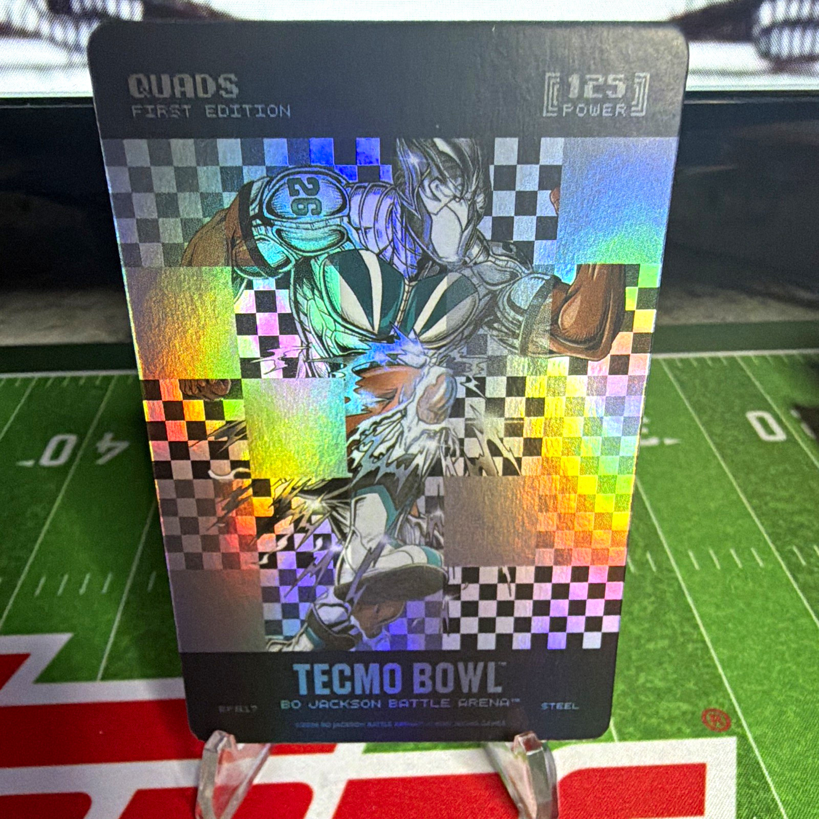 HTH Tecmo Bowl Bo Jackson Battle Arena Quads Steel BP617 1st Ed Hologram