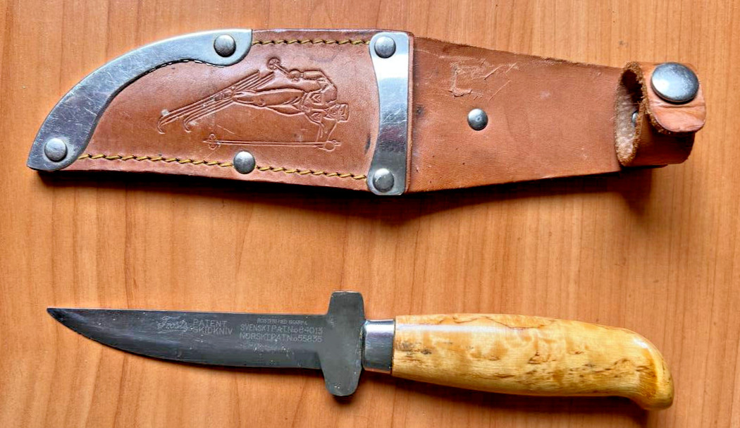 Vintage Hunting Knife Mora Frost Sweden Sheath Wood Handle №110