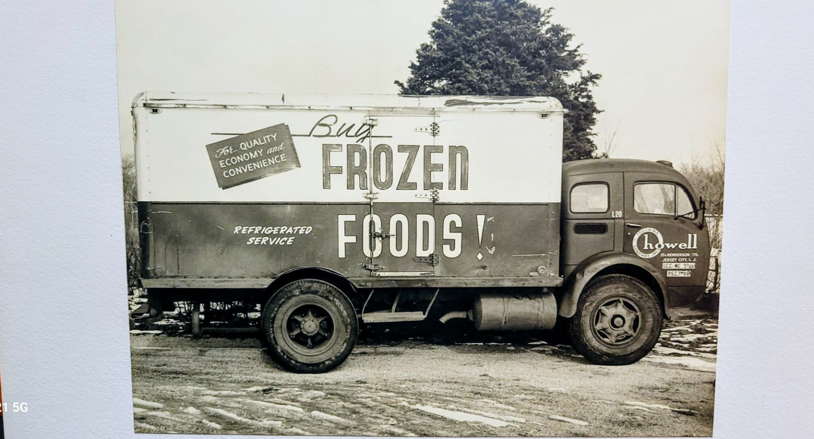 Vintage Howell Trucking Company Jersey City NJ Buy Frozen Foods Truck Photograph