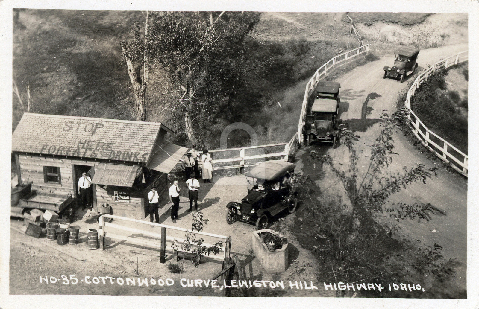 Cottonwood Curve Lewiston Hill Highway 1923 Lewiston ID RPPC Postcard COPY