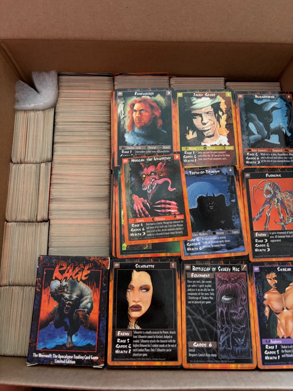 Rage Card Game Lot by White Wolf approx 4000+ cards - USPS Large Flat Rate box