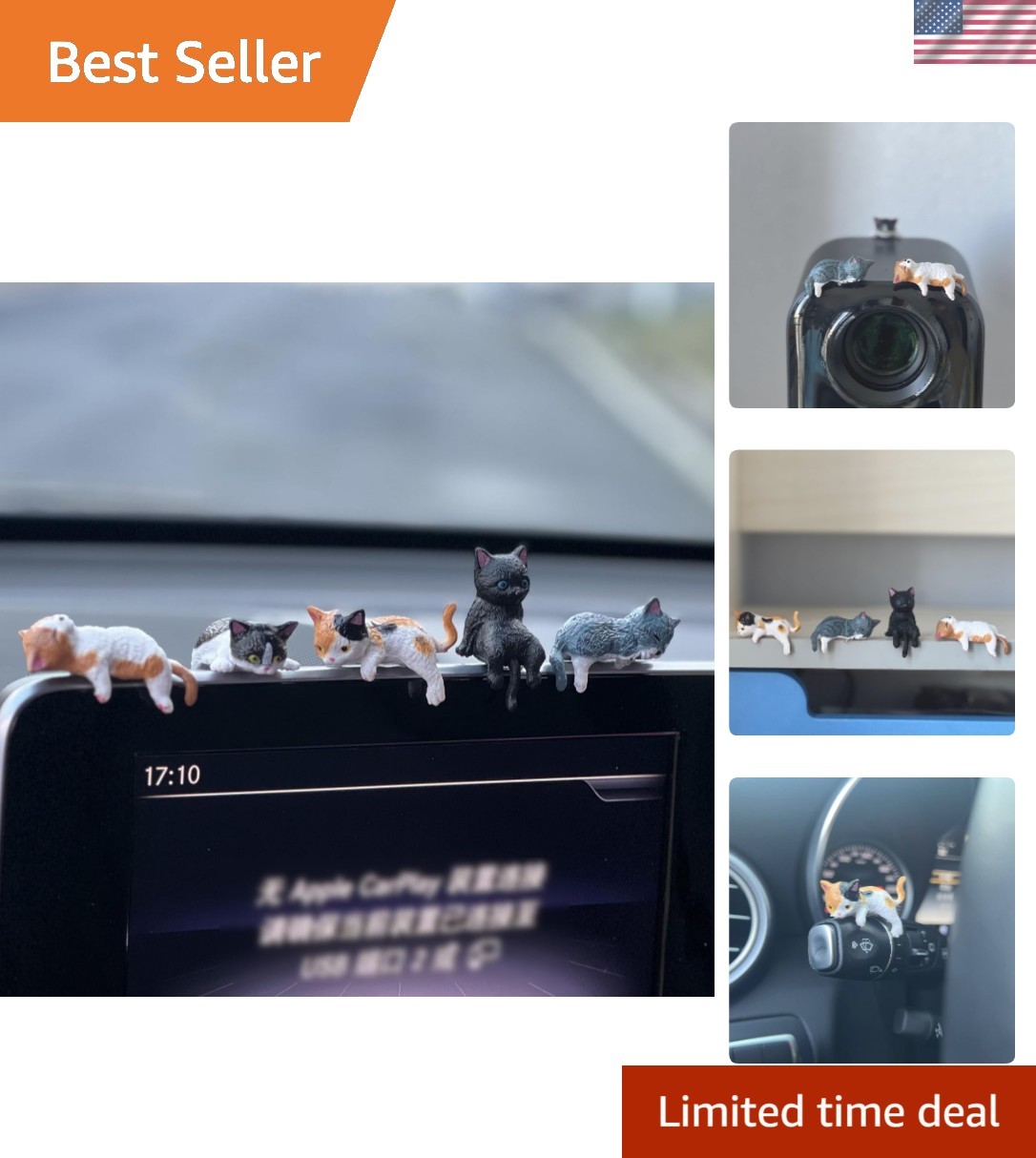 Cute & Whimsical Miniature Resin Cats - Perfect Gift Set for Kawaii Lovers
