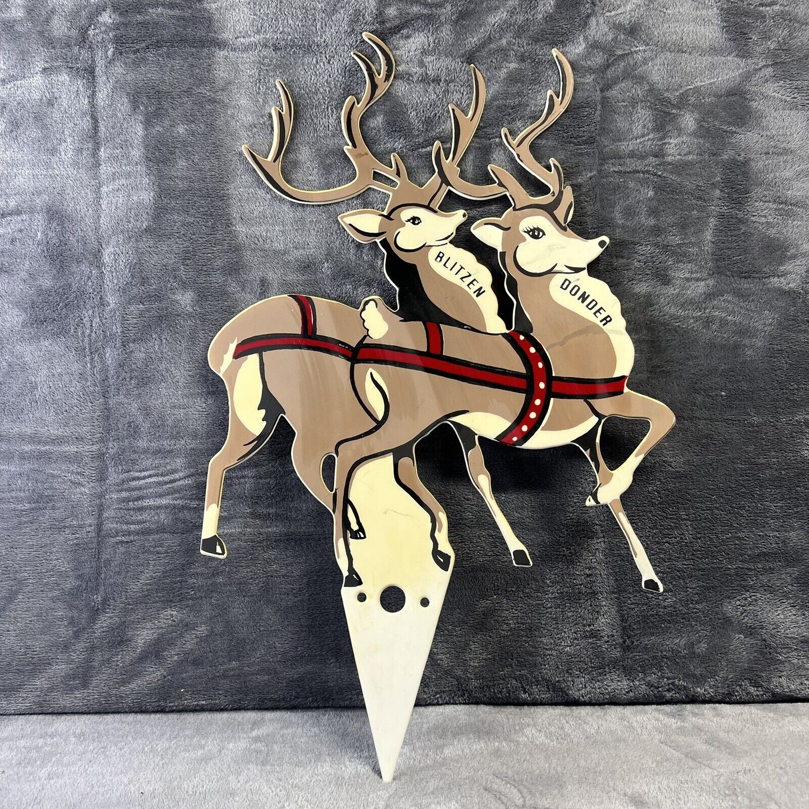 Vintage Union Product Reindeer Yard Stake Blitzen & Dander Christmas Replacement