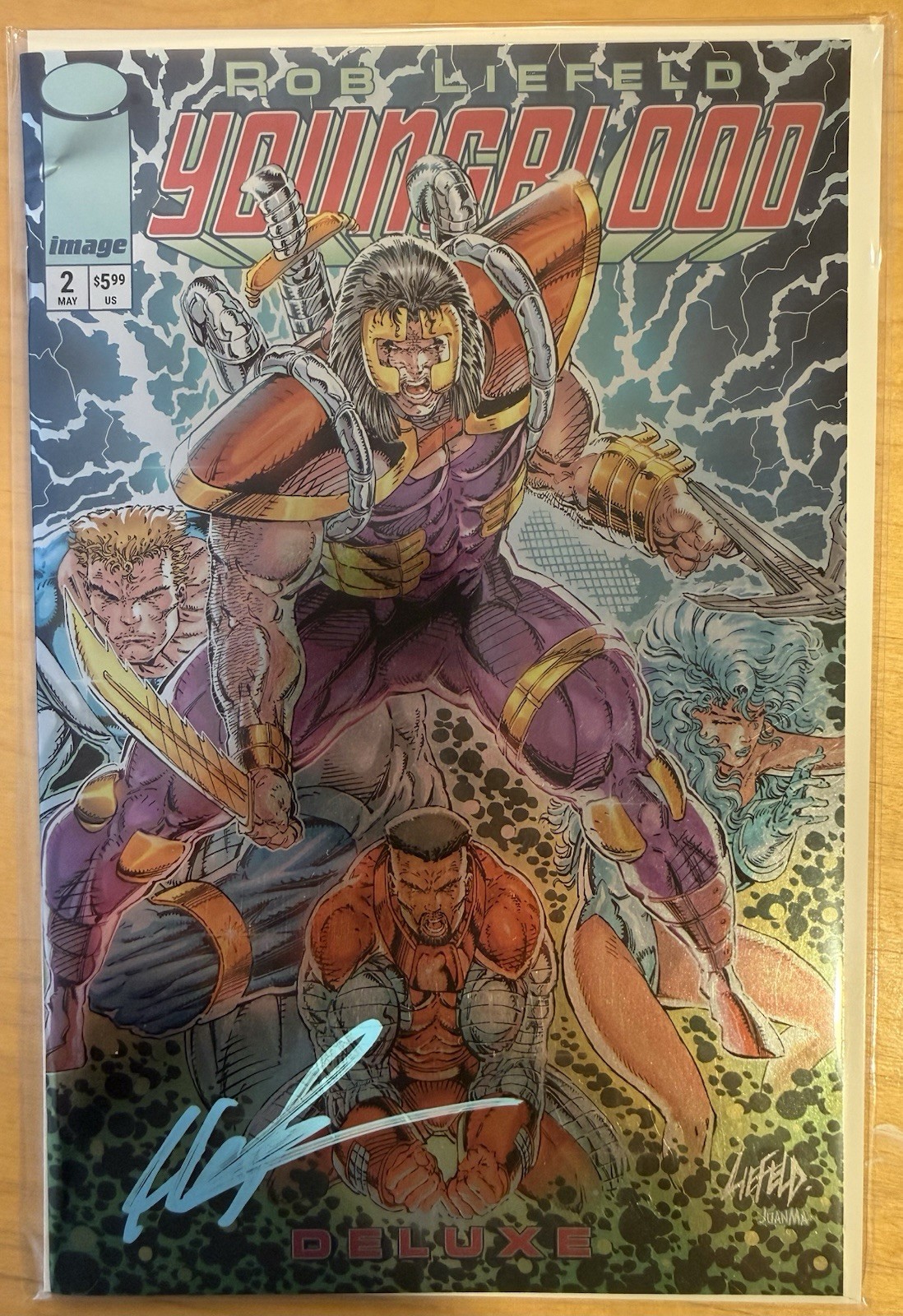 Youngblood Deluxe #2 Cover A FOIL Variant Signed by Rob Liefeld NM+ *CGC Worthy*