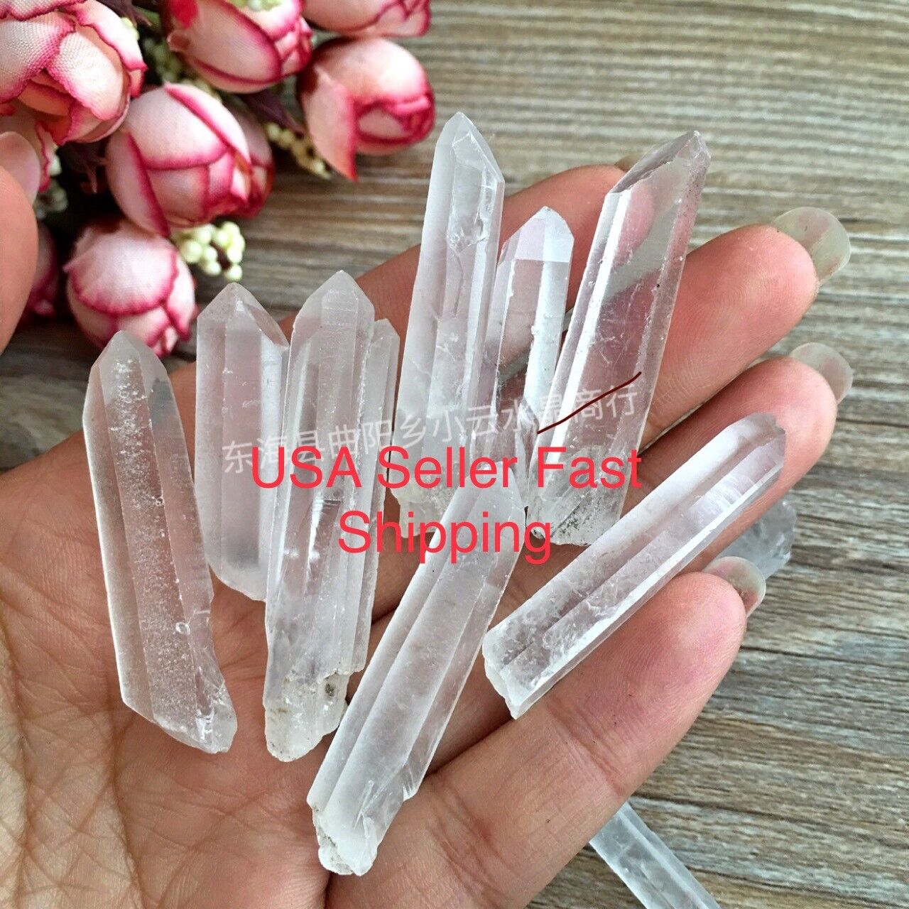 50g Tibet Nice Lot Natural Clear Quartz Crystal Points Wand Specimen US Seller