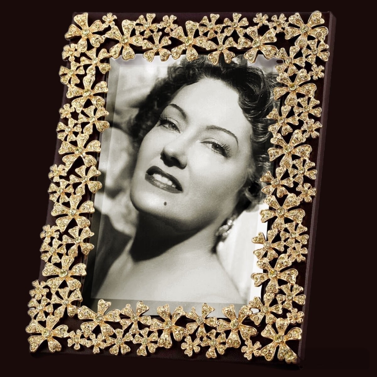 L’Objet Garland 24 Karat Gold w/ Yellow Swarovski Crystals 4 x 6 Gift