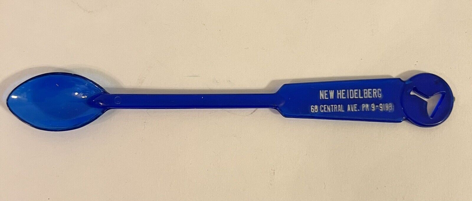 New Heidelberg VTG Swizzle Stir Stick Blue