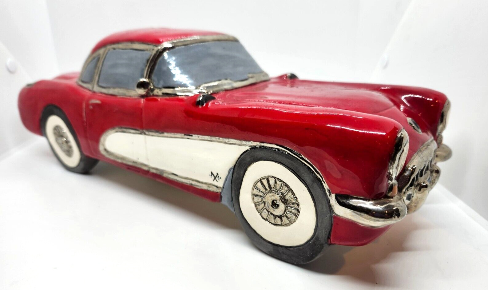 Vintage Red Corvette Stingray Car Bank Ceramic Rare