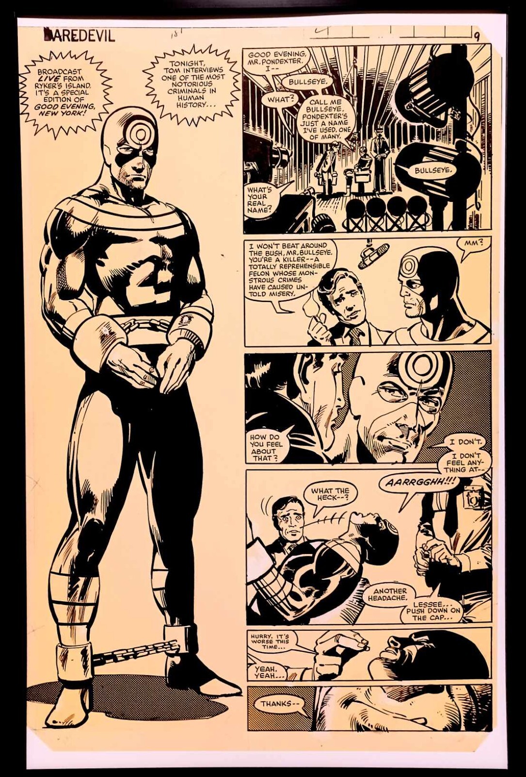 Daredevil #181 pg. 7 by Frank Miller 11x17 FRAMED Original Art Poster Print