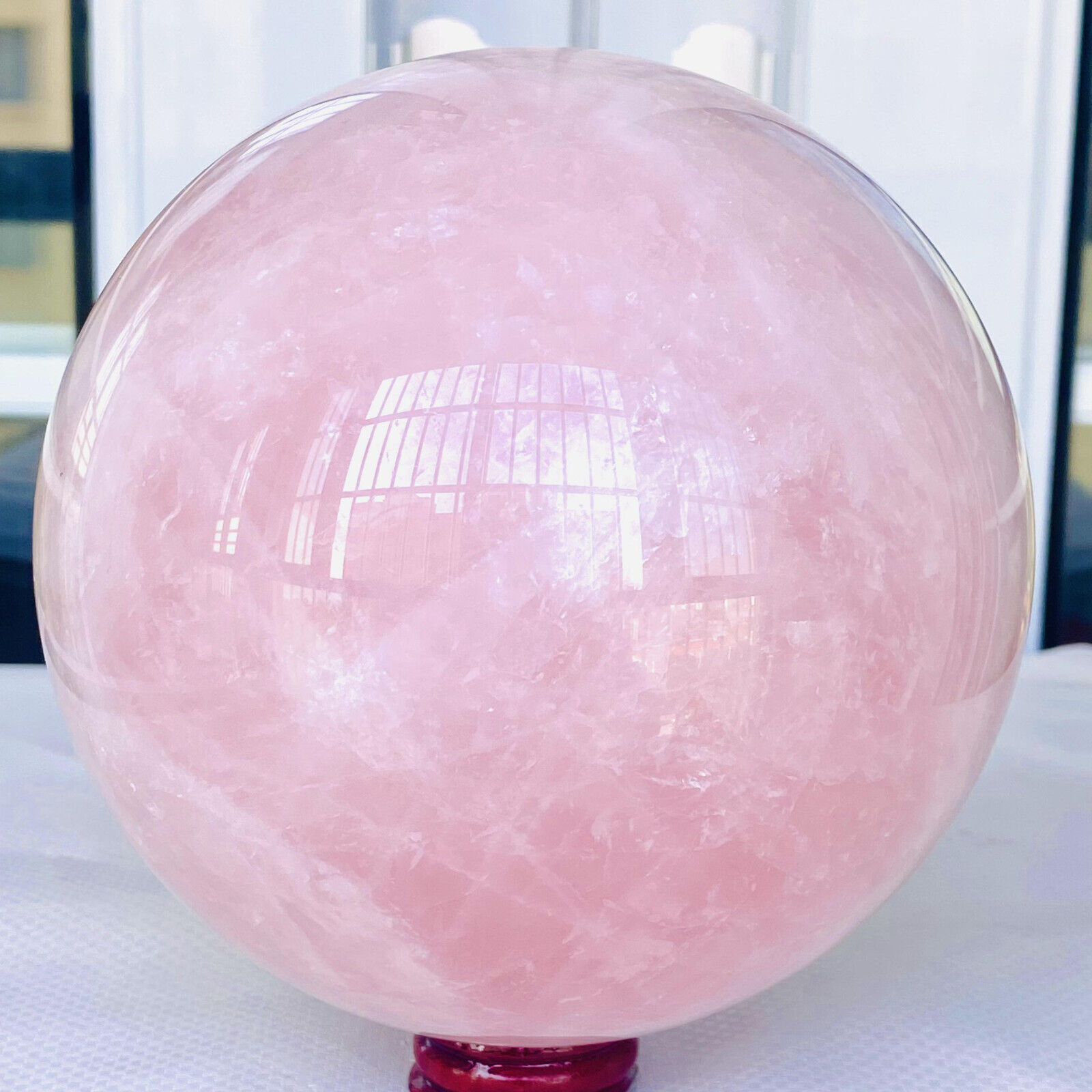 3700g  Natural Pink Rose Quartz Sphere Crystal Ball Reiki Healing