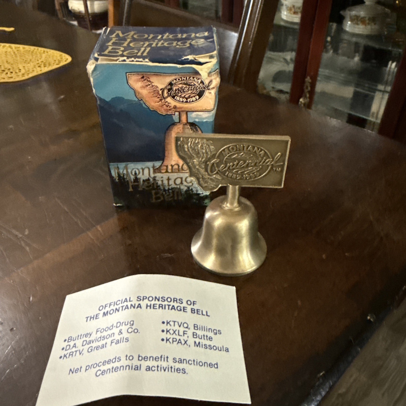 Montana State Centennial 1898-1998 Commemorative Souvenir Bell With Box VGUC