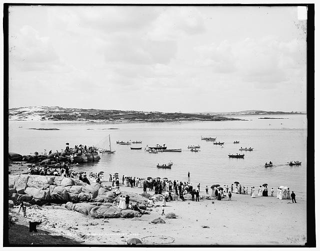Annisquam Gloucester Massachusetts 1904 Water Sports Boats Beach Crowd
