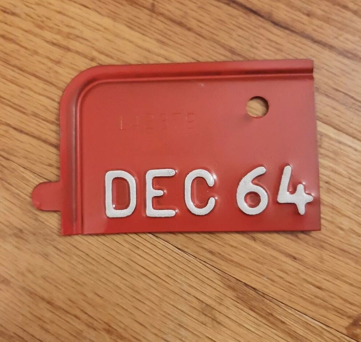 One Dec 1964 California  License Plate Tab. YOM Renewal Year, 