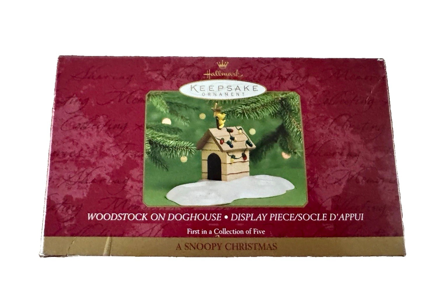 2000 Hallmark Peanuts Woodstock Doghouse Display A Snoopy Christmas QRP4211 Box