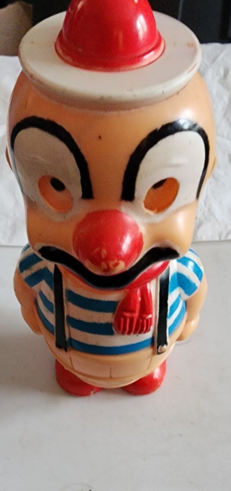 Hard Plastic Rodeo Clown With Googly Eyes Vintage .